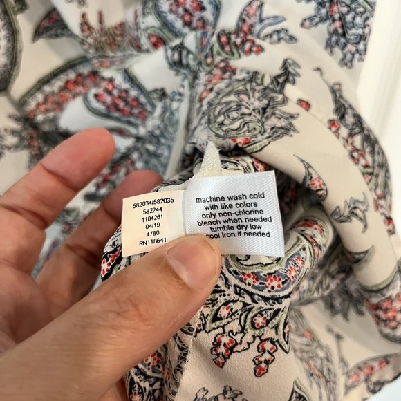 Lane Bryant Womens Ruffled Short Flutter Sleeve Top Plus Size 18 Paisley Graphic - Picture 6 of 6